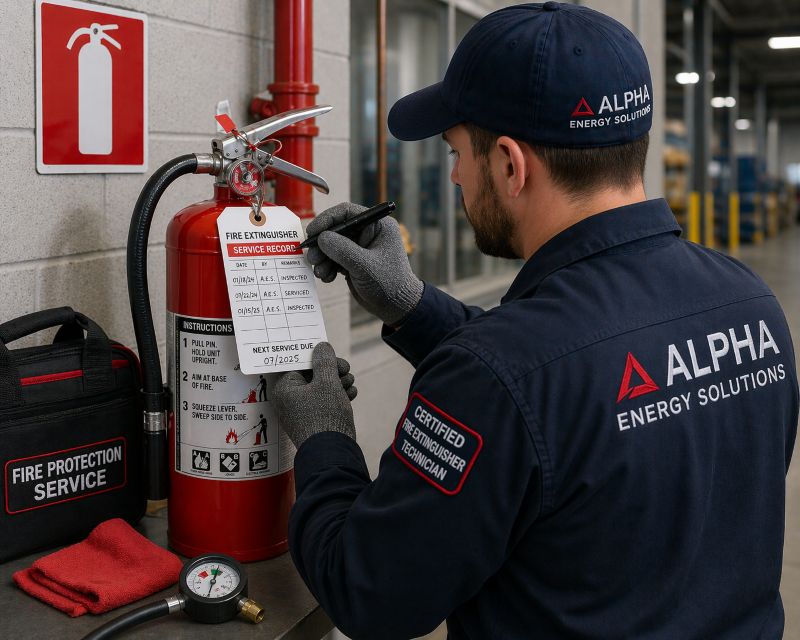 Why Commercial Facilities Choose Alpha Energy Solutions for Fire Extinguisher Service Near Me